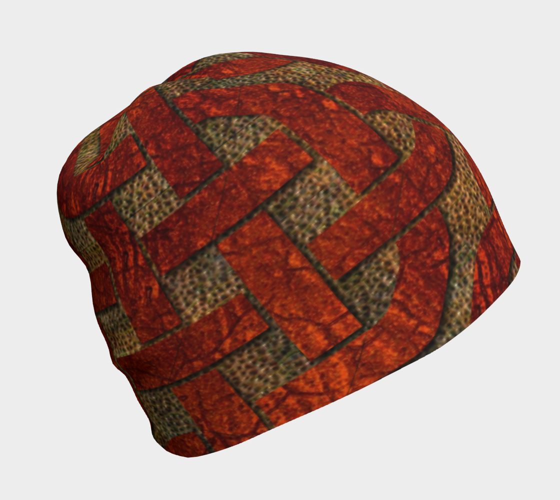 Red Leather Look Celtic Knot Hat