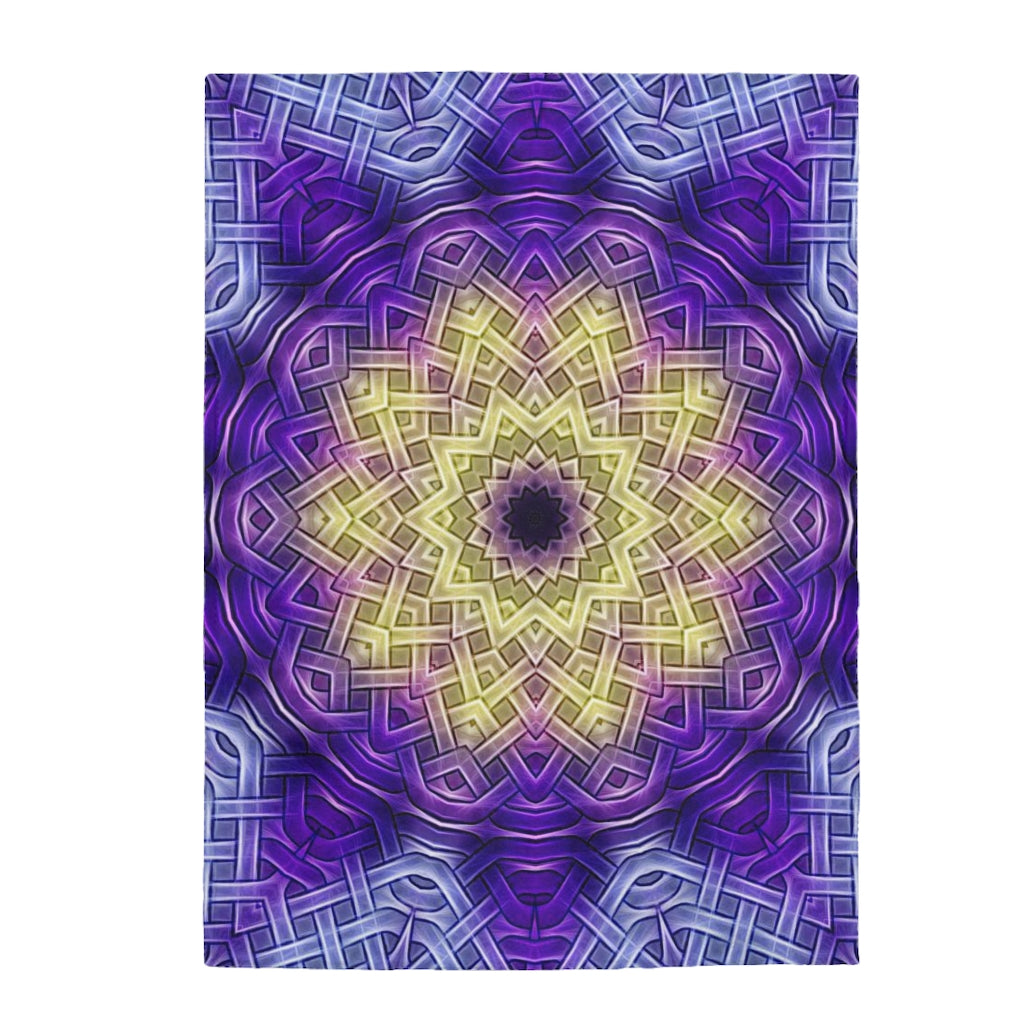 Purple Celtic Knot Kaleidoscope Velveteen Plush Blanket