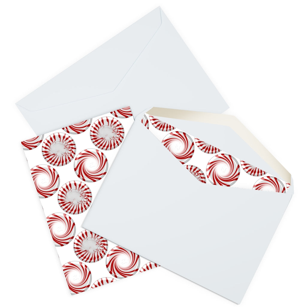 Peppermint Candy Dots Greeting Cards (5 Pack)