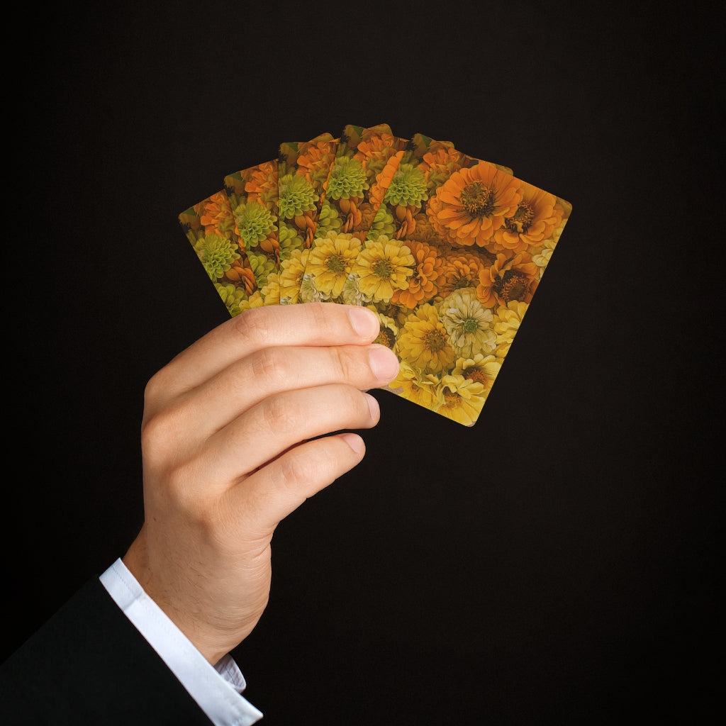 Yellow Zinnias Custom Poker Cards