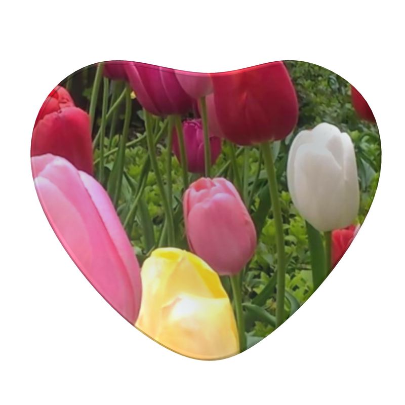 Spring Tulips and Daisies Triple Pendant Necklace