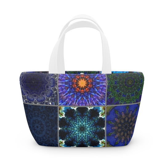 Blue Crazy Quilt Lunch Bag