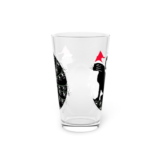 Christmas Cat On The Moon Pint Glass, 16oz