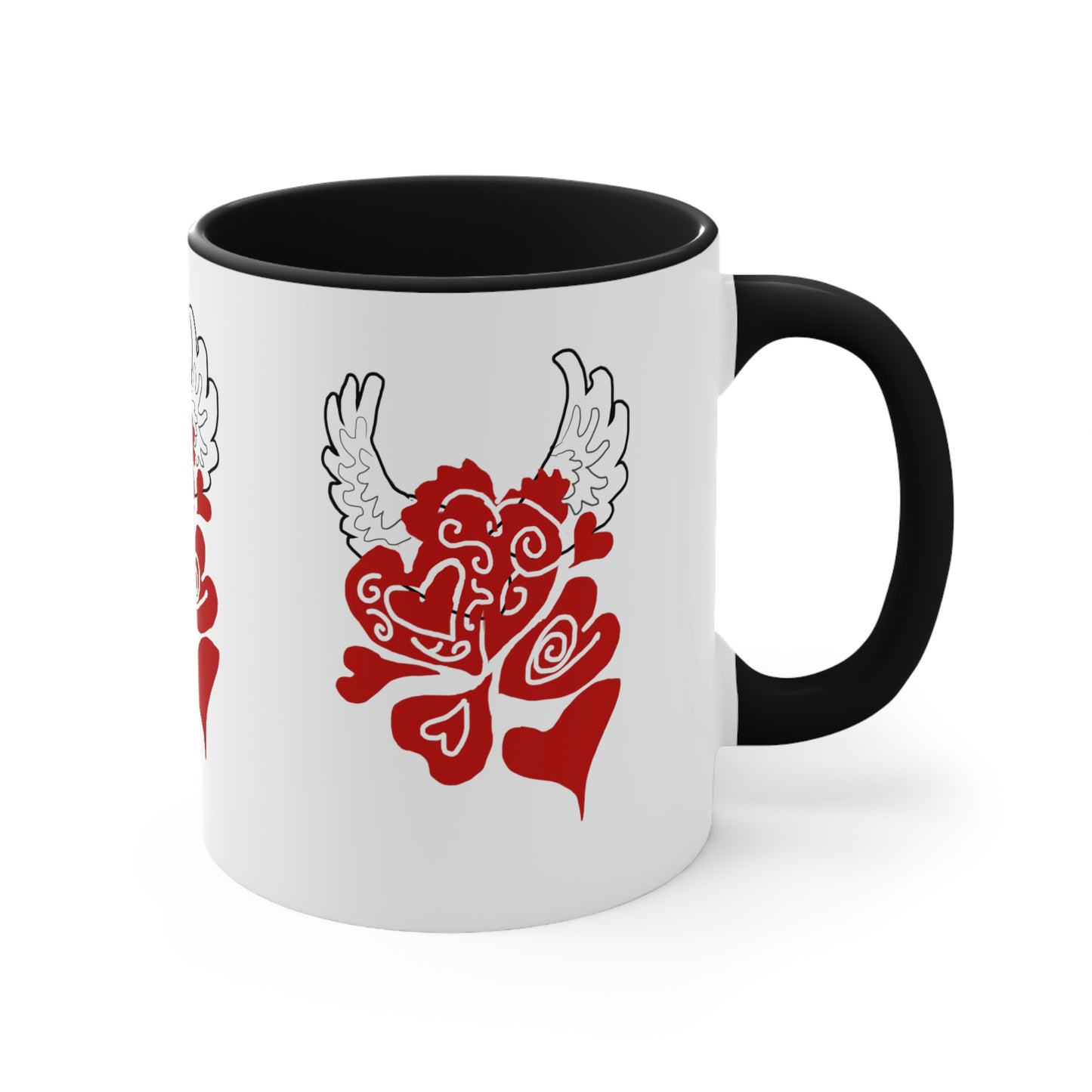 Hearts and Wings Accent Mug
