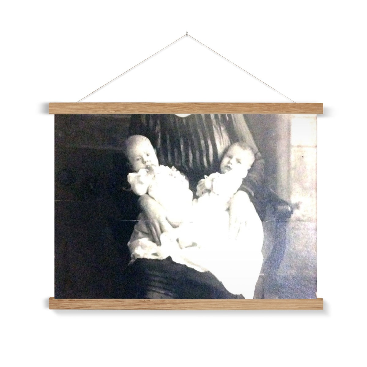 Early 1900s Mother and Twins Fine Art Print with Hanger