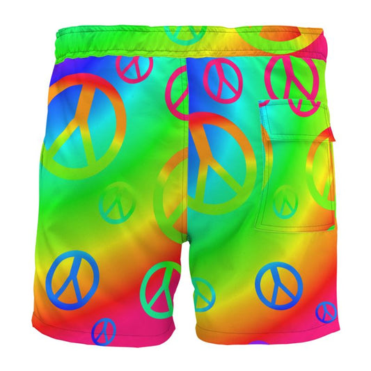 Rainbow Peace Signs Board Shorts