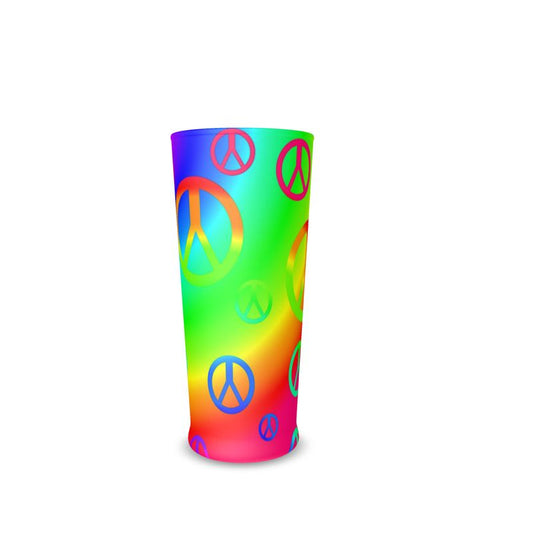 Rainbow Peace Signs Beer Glass