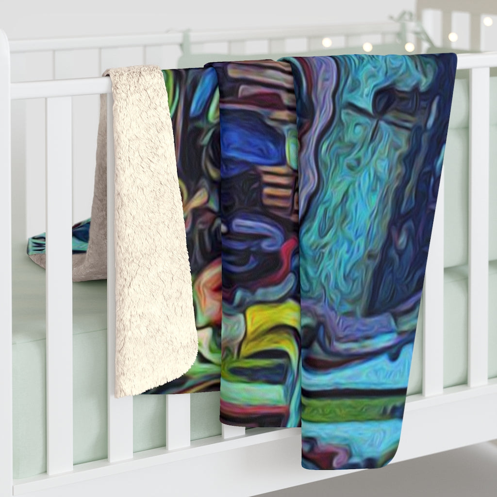 Music Cart Netherlands Sherpa Fleece Blanket