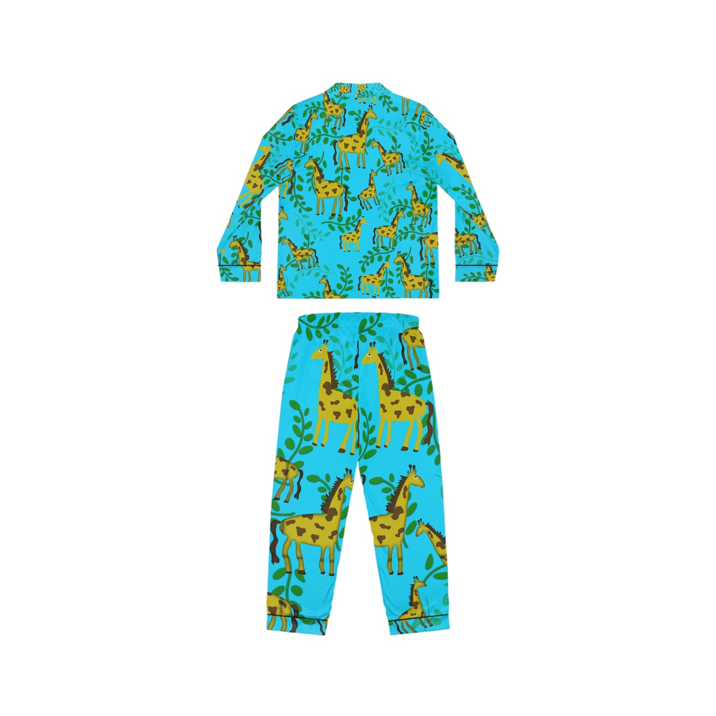 Giraffes Pattern Women's Satin Pajamas (AOP)