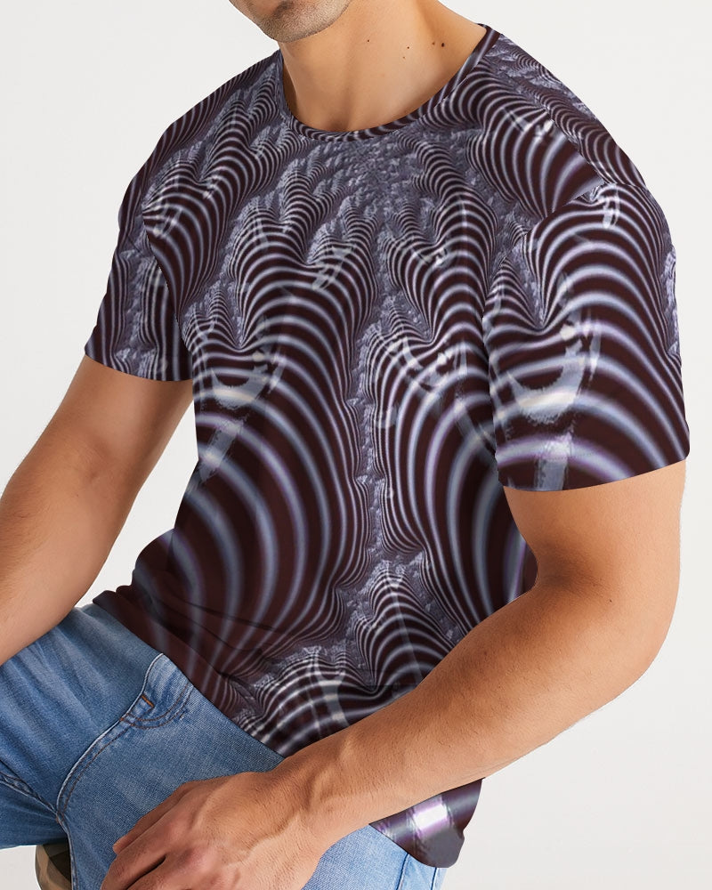 Black and White Spiral Fractal Men's Tee
