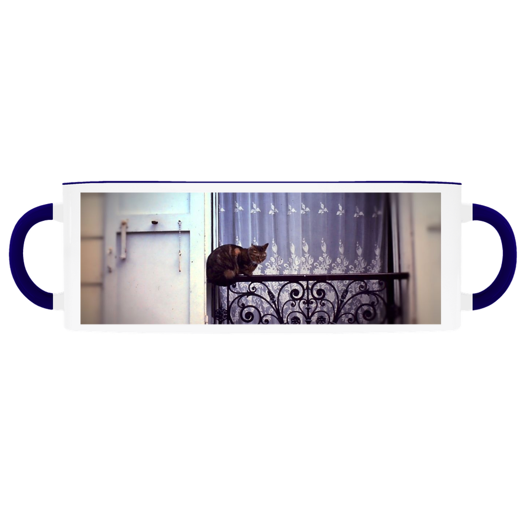 Cat on a French Balcony 1967 Accent Mugs