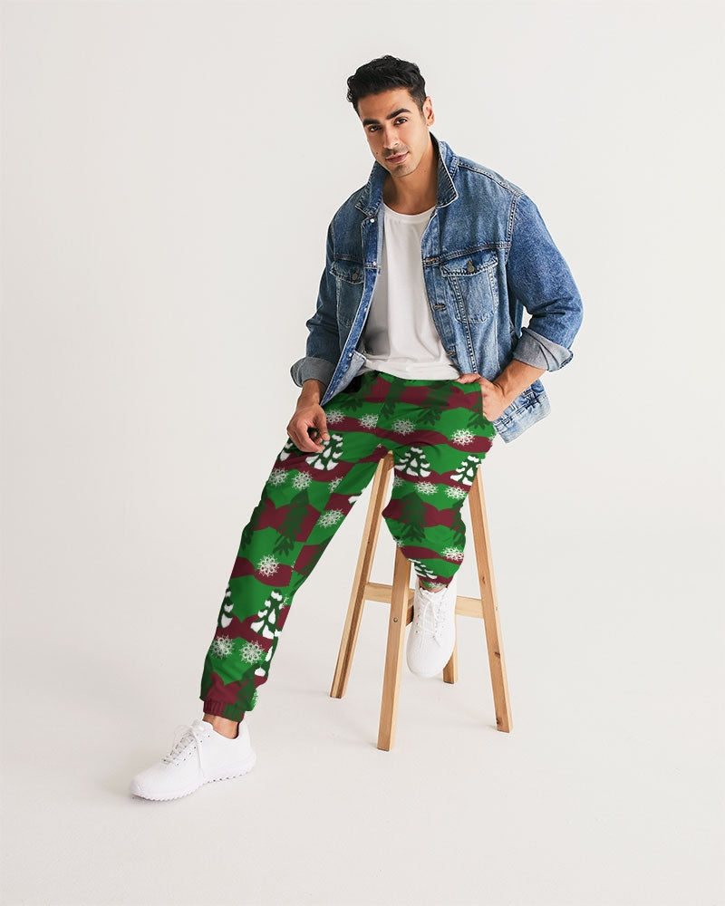 Snowy Evergreen Pattern Men's Track Pants