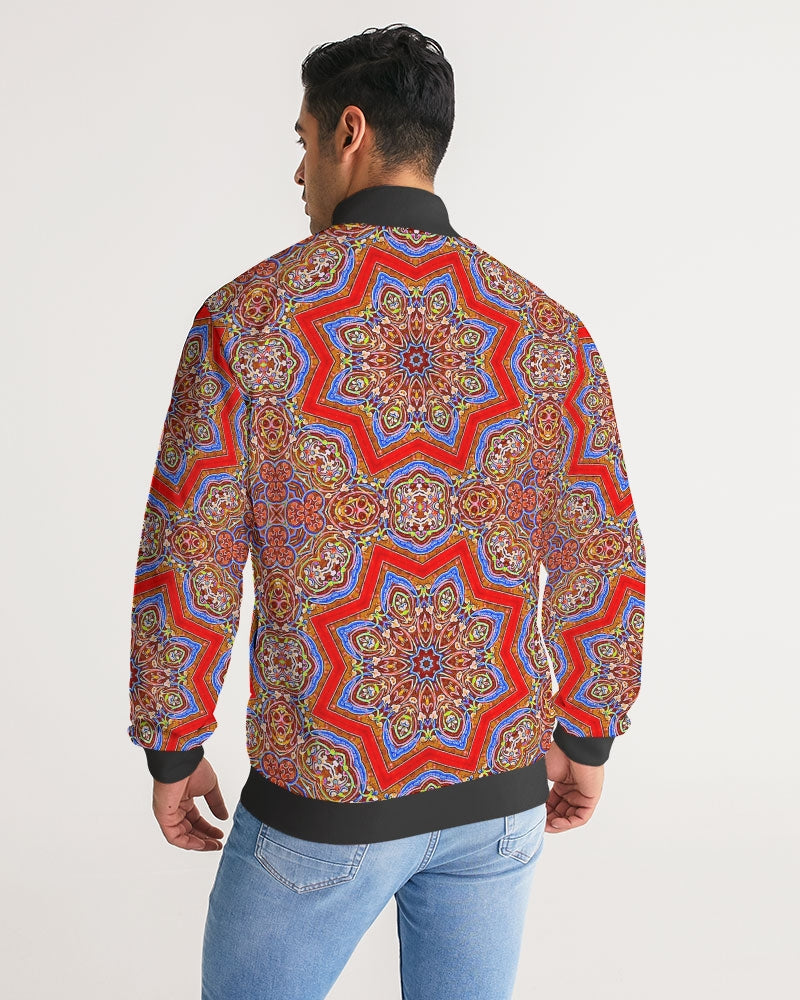 Medieval Kaleidoscope Men's Stripe-Sleeve Track Jacket