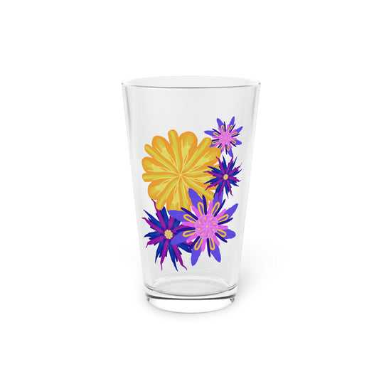 Fanciful Flowers 2 Pint Glass, 16oz