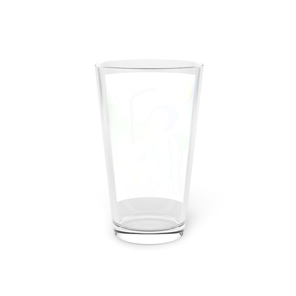 Hooded Woman Carrying Bread Pint Glass, 16oz