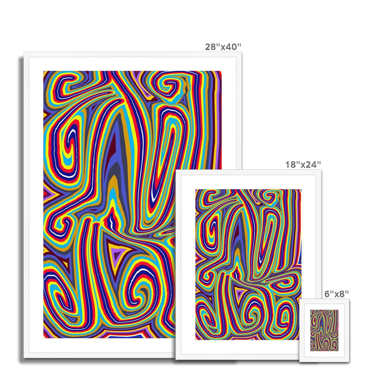 Curly Swirls Framed & Mounted Print