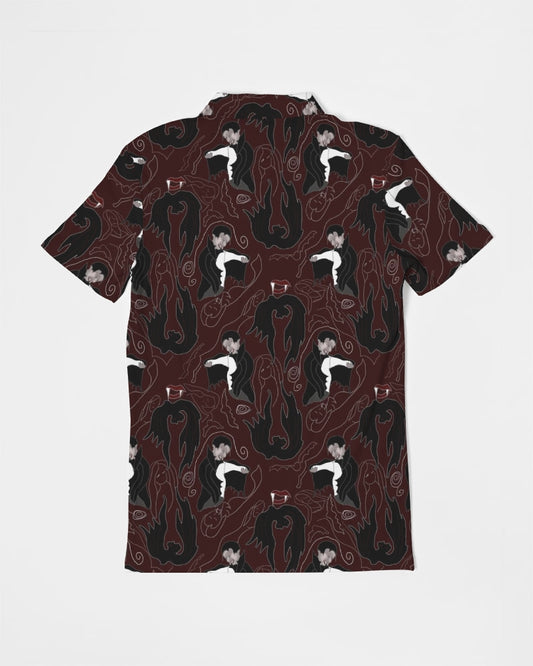 Vampire Pattern Men's Slim Fit Short Sleeve Polo