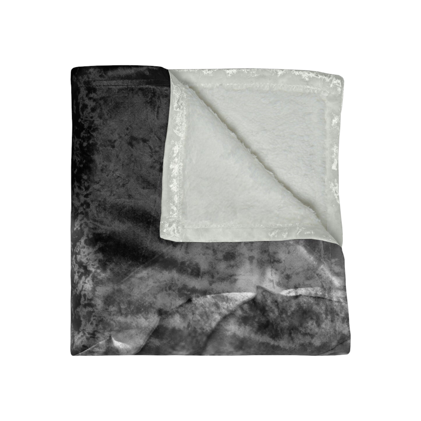 Black and White Tea Roses Crushed Velvet Blanket