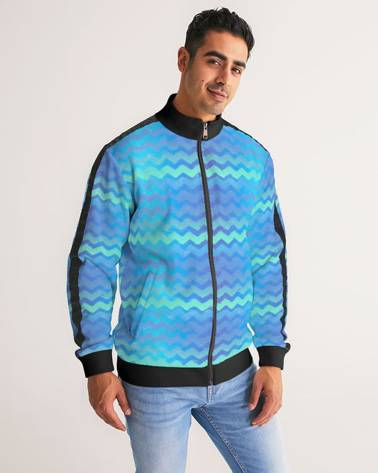 Mermaid Stripes Men's Stripe-Sleeve Track Jacket