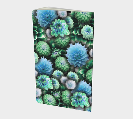 Blue Green Dahlias Notebook