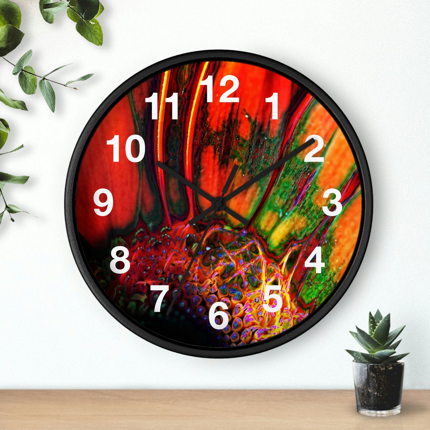Orange Daisy Wall Clock