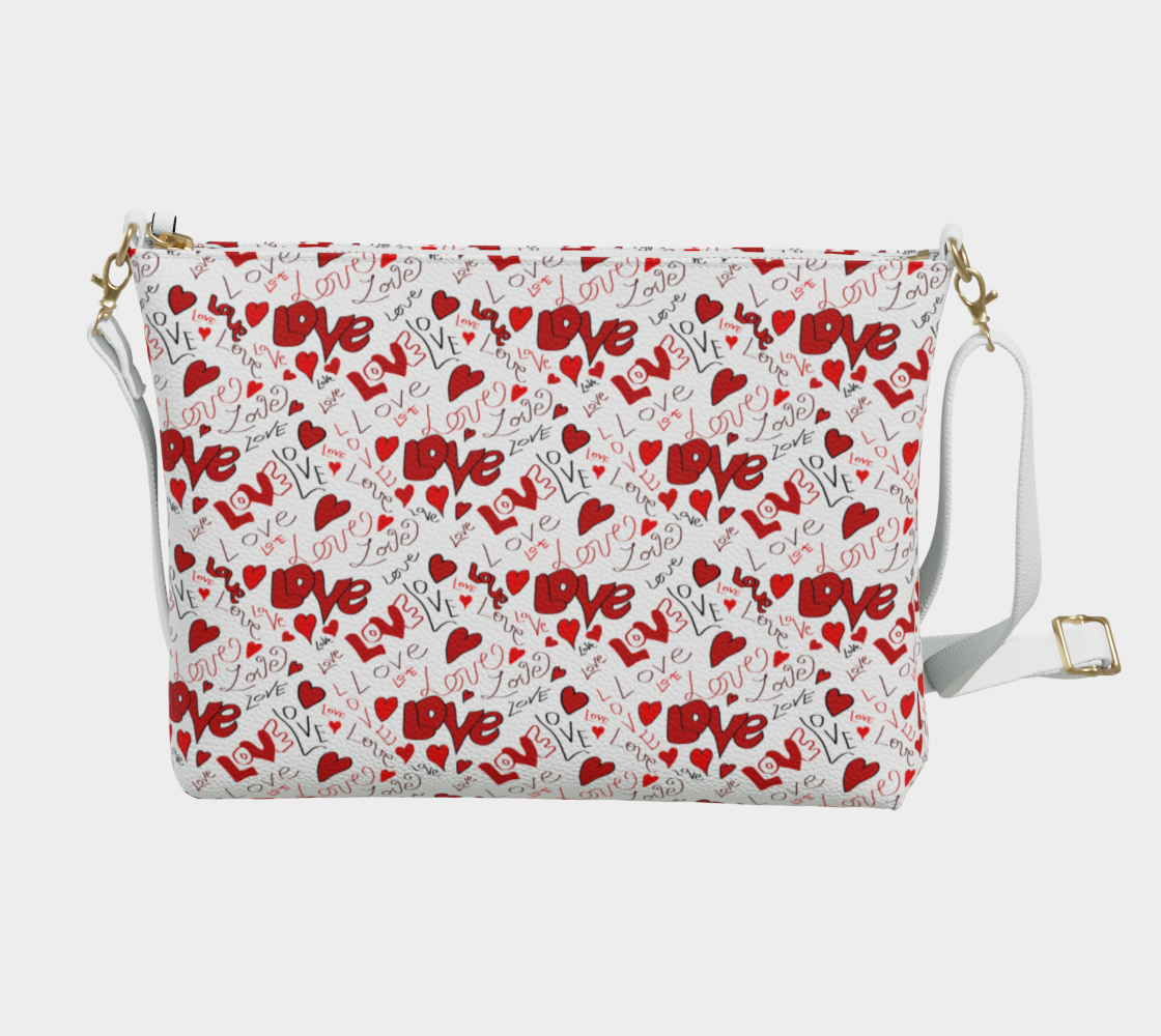 Love and Hearts Vegan Crossbody Purse