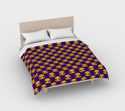 Cheeseburger Pattern Duvet Cover