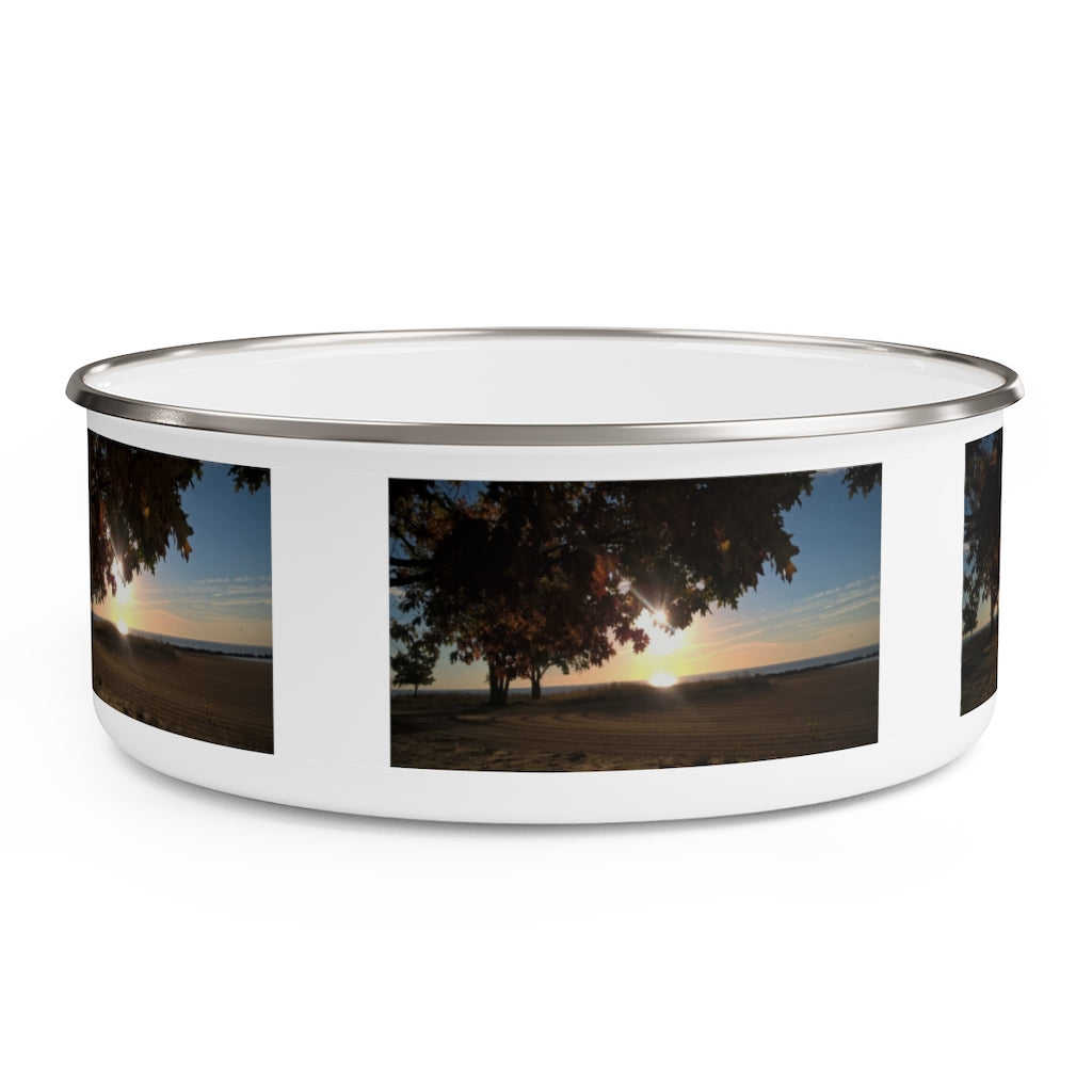 Mid October Sunrise Enamel Bowl