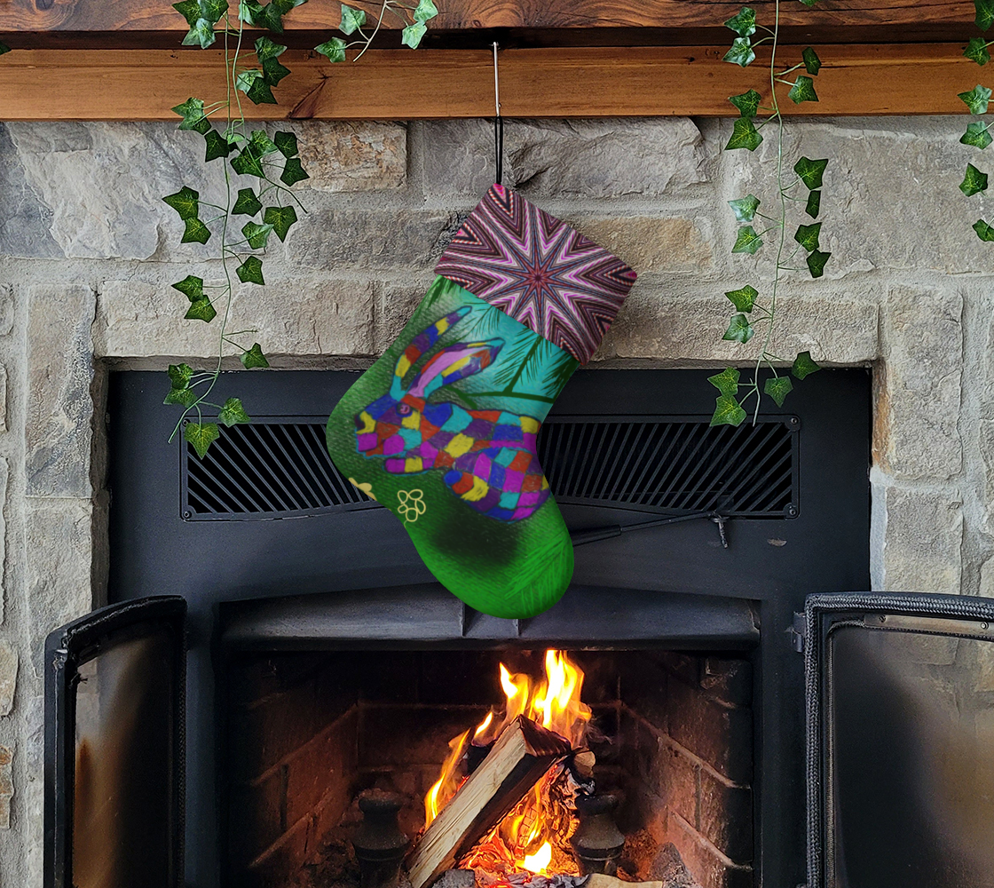 Patchwork Bunny Holiday Stocking