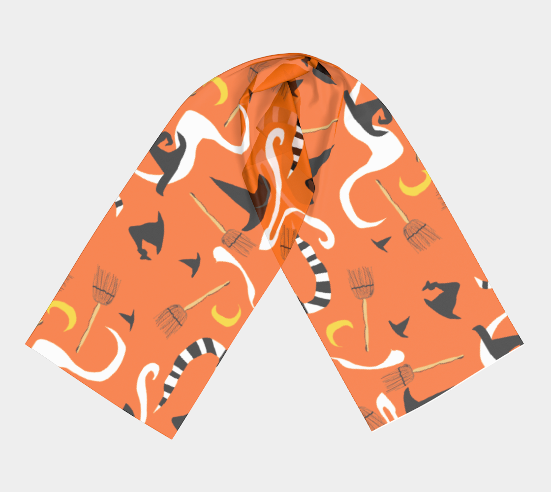 Witches Hats and Brooms Long Scarf