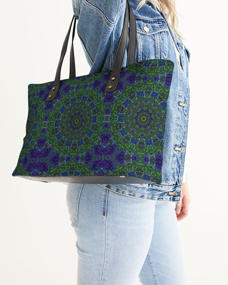 blue Green Ribbon Kaleidoscope Stylish Tote