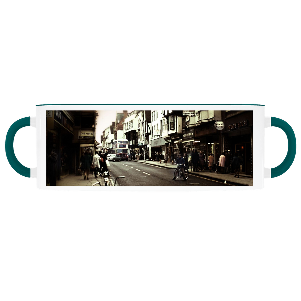 London Street With Bicycles Accent Mugs