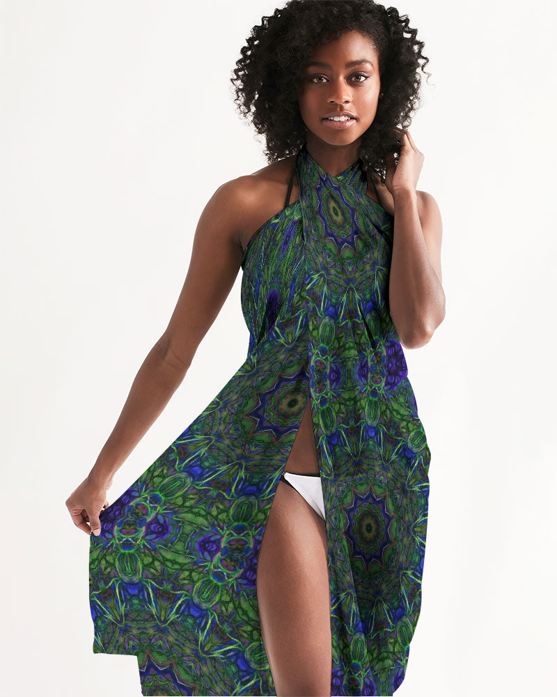 blue Green Ribbon Kaleidoscope Swim Cover Up