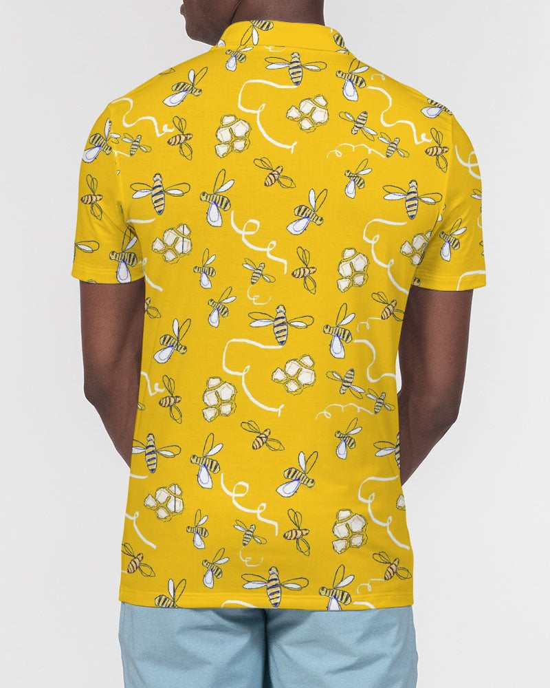 Honey B ees Men's Slim Fit Short Sleeve Polo