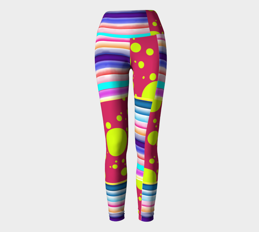 Polkadots and Stripes Yoga Leggings