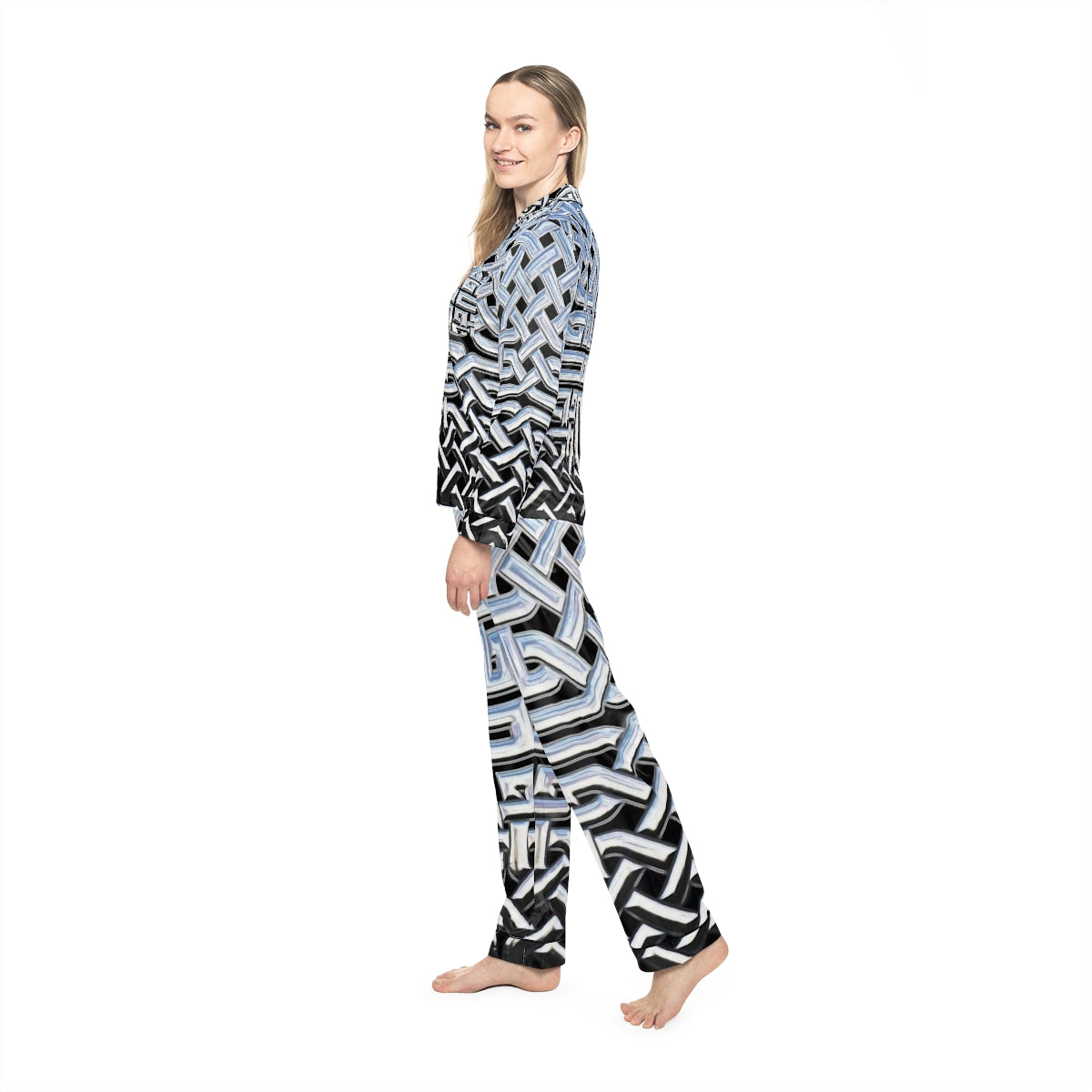 Chrome Celtic Knot Women's Satin Pajamas (AOP)