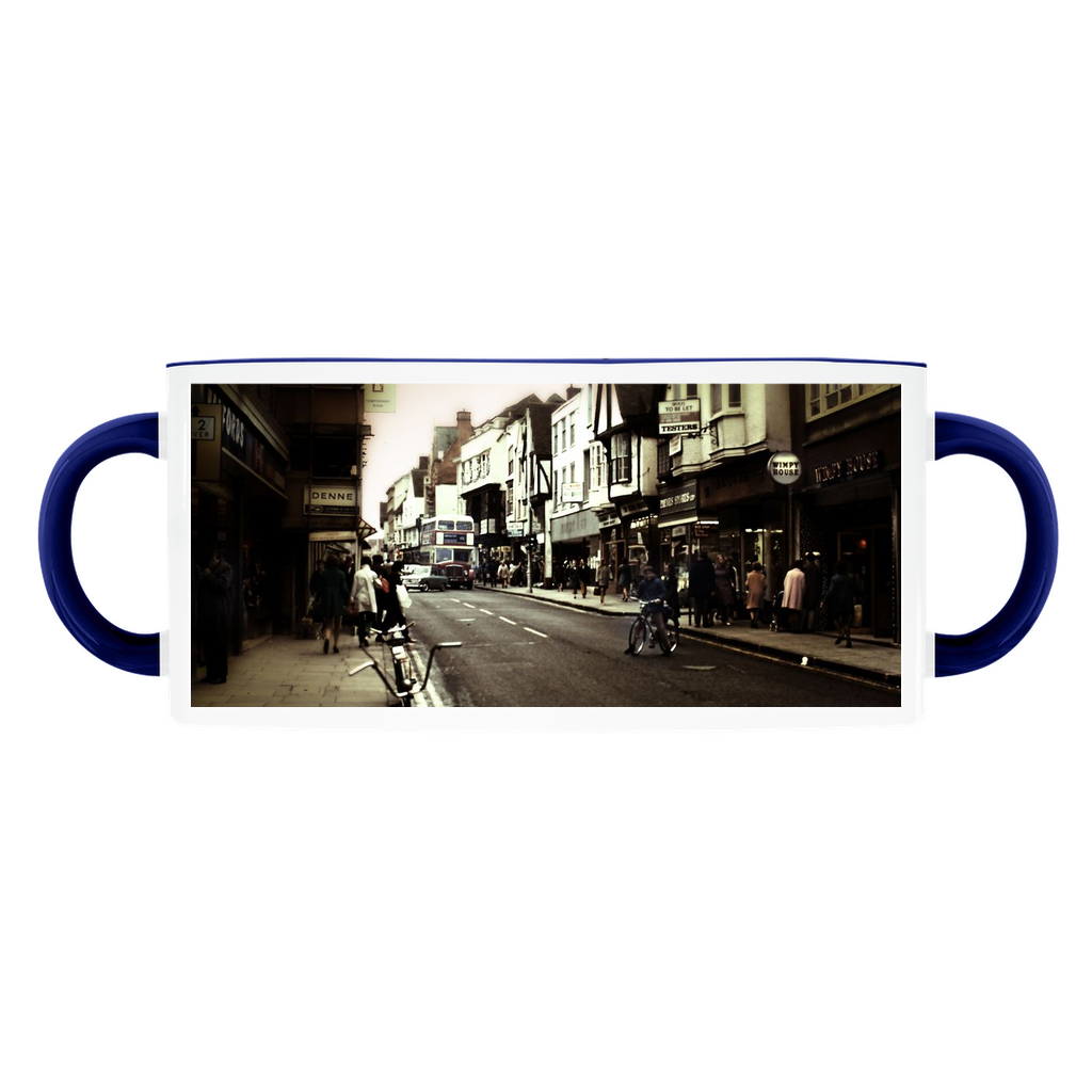 London Street With Bicycles Accent Mugs