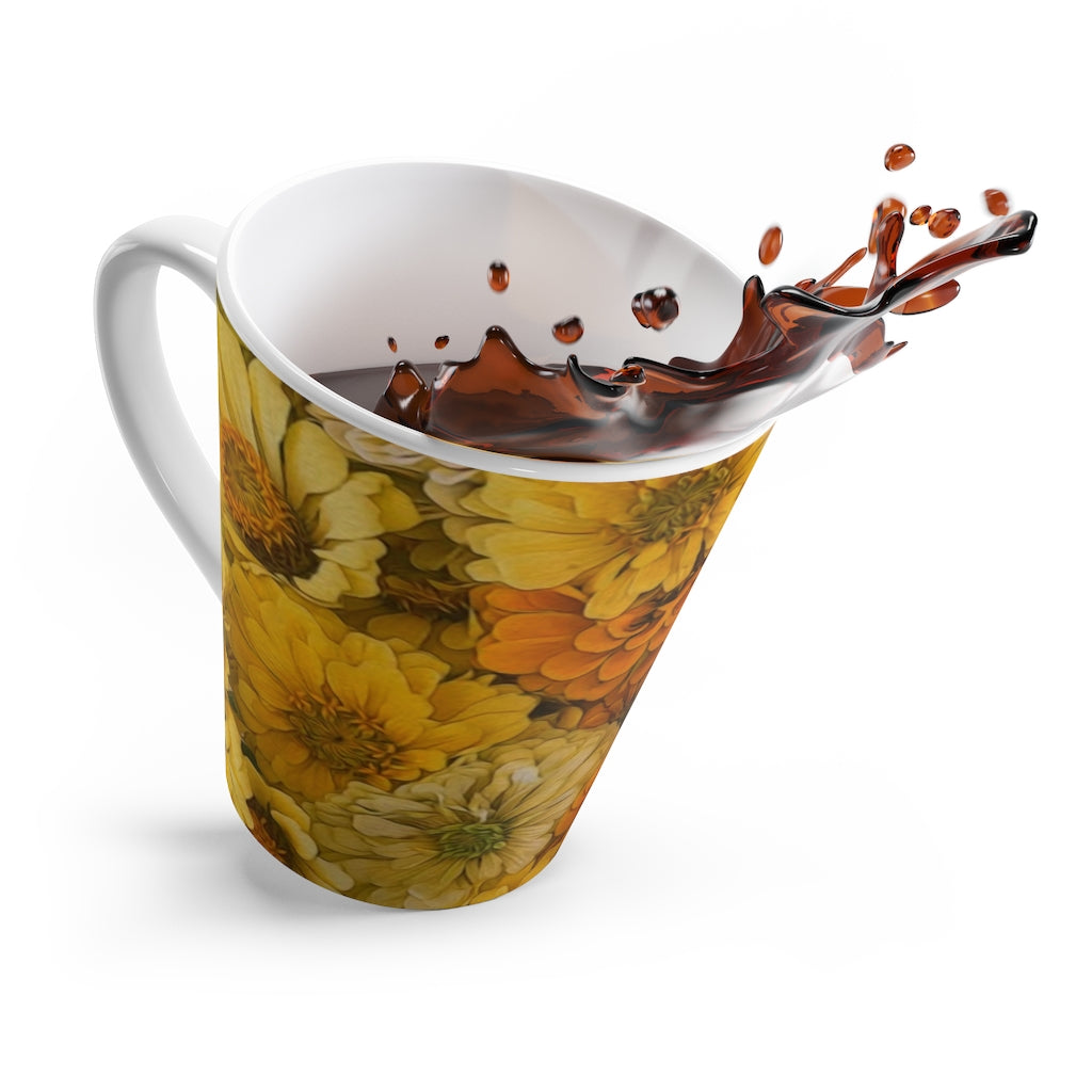 Yellow Zinnias Latte mug