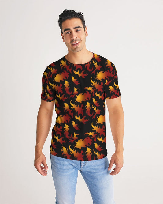 Abstract Flames Pattern Men's Tee