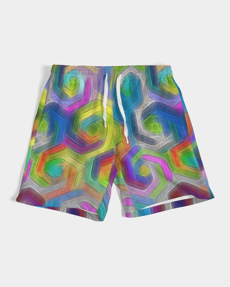 Colorful Hexagons Men's Swim Trunk