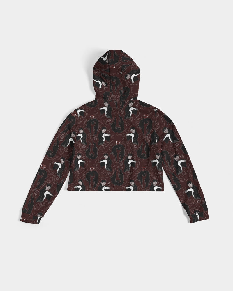 Vampire Pattern Women's Cropped Hoodie