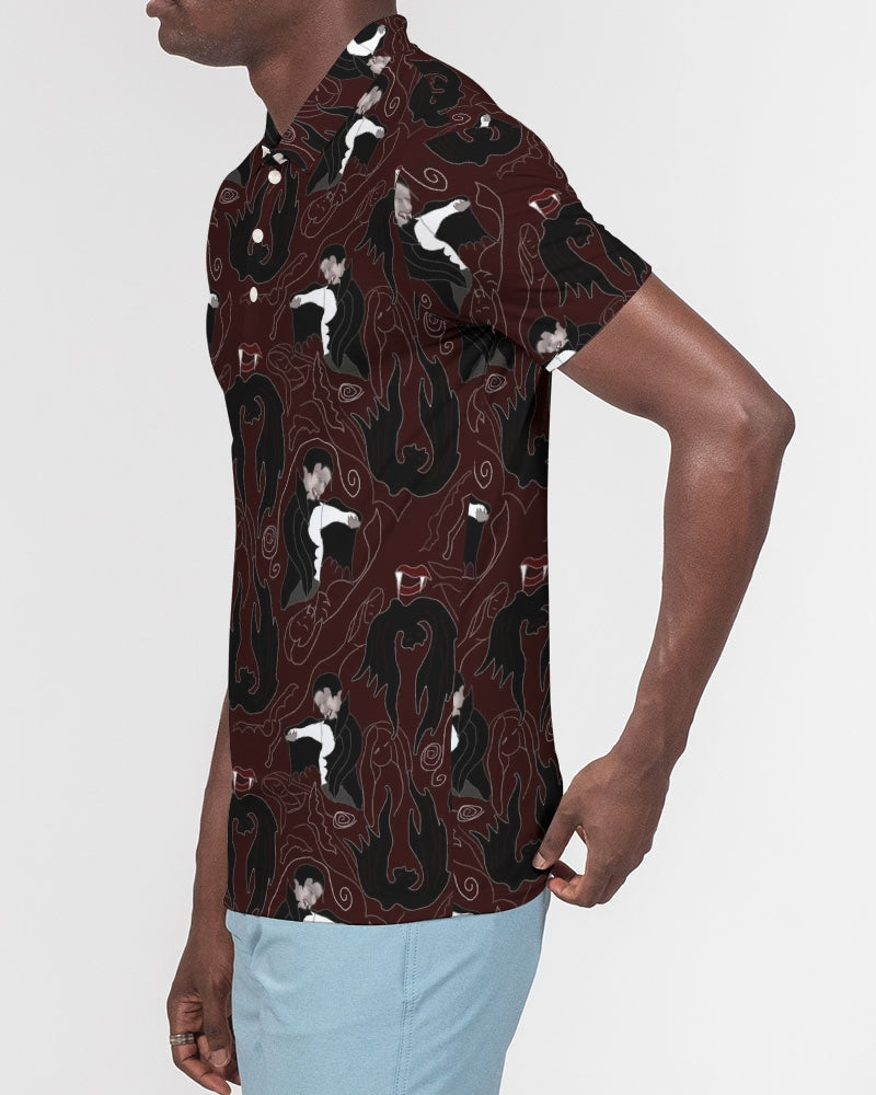Vampire Pattern Men's Slim Fit Short Sleeve Polo