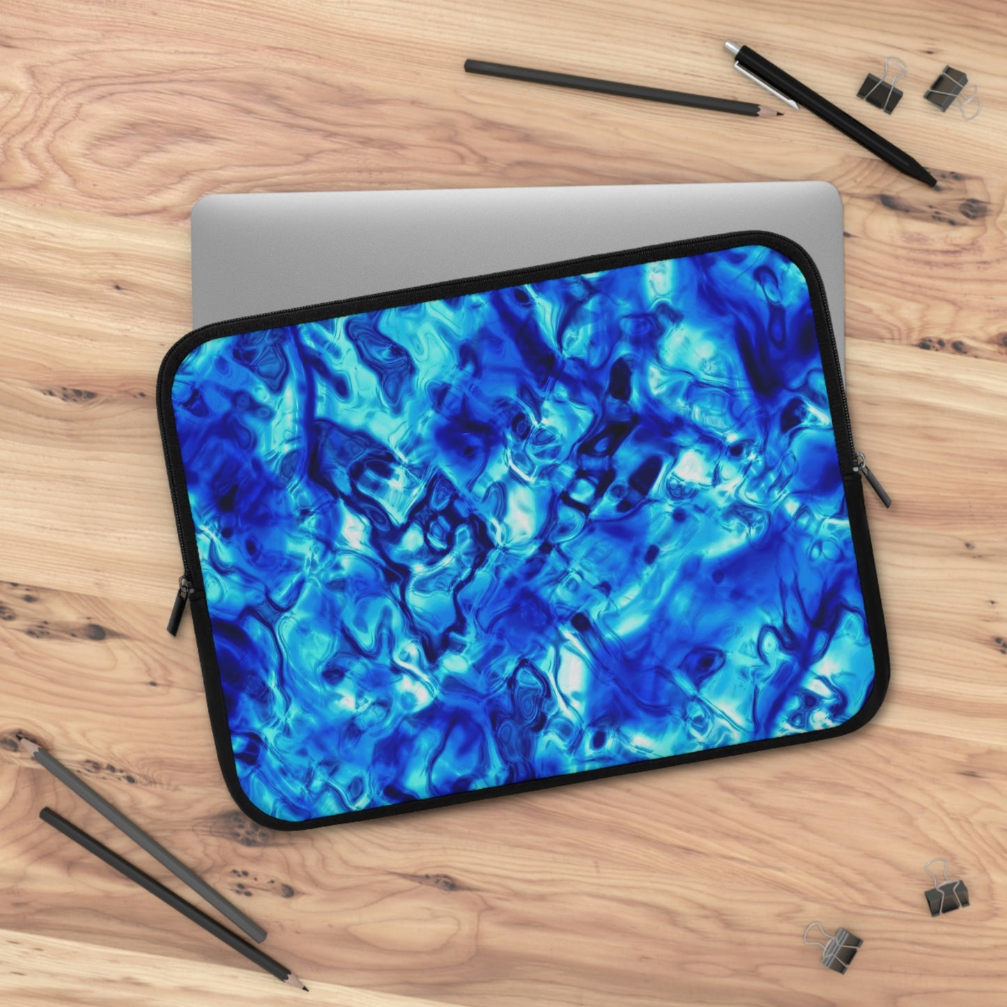 Blue Water Abstract Laptop Sleeve
