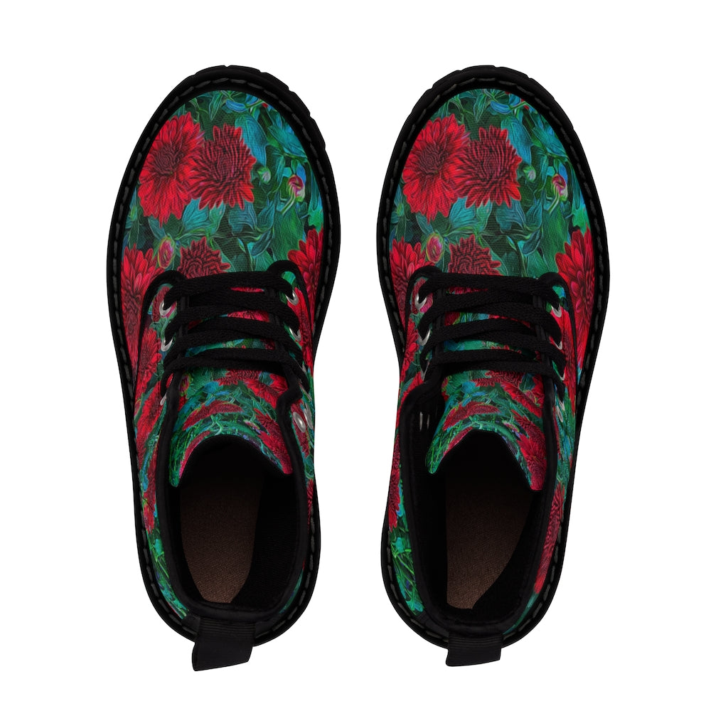 Red Mums Women's Canvas Boots