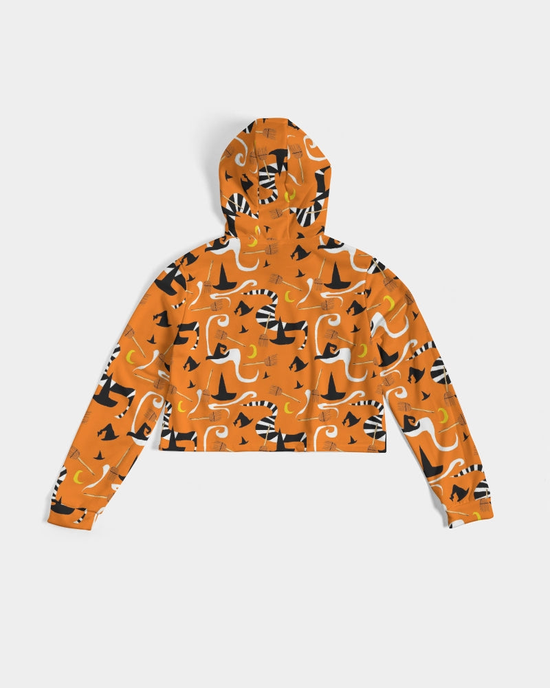 Witch Hats and Brooms Women's Cropped Hoodie