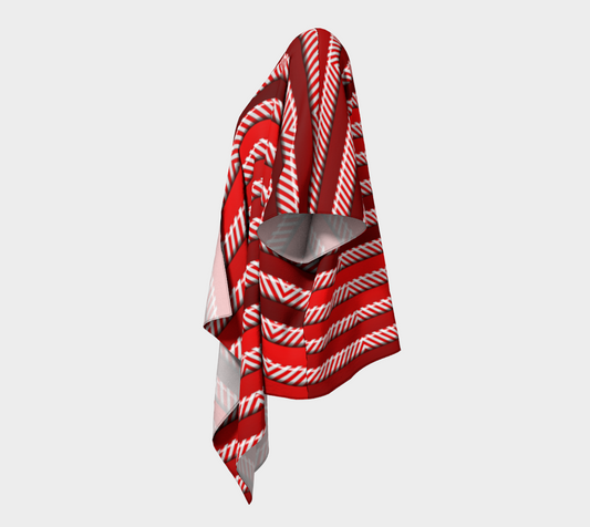 Peppermint Stripes Draped Kimono
