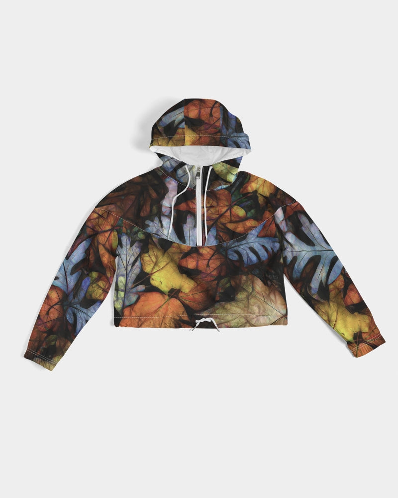 Mid October Leaves Women's Cropped Windbreaker