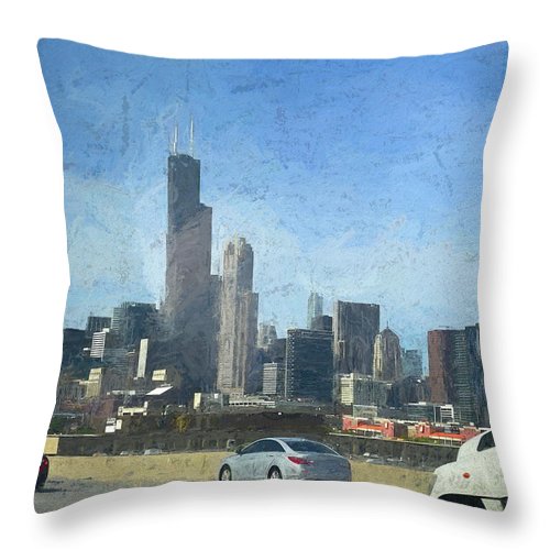 A Clear Drive Chicago - Throw Pillow