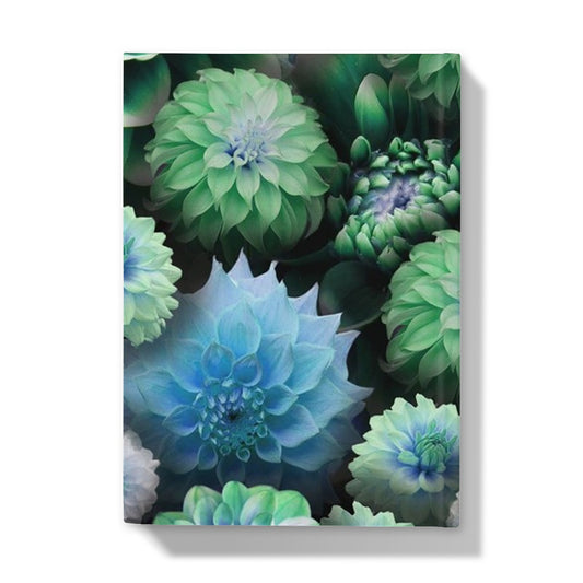 Blue Green Dahlias Hardback Journal