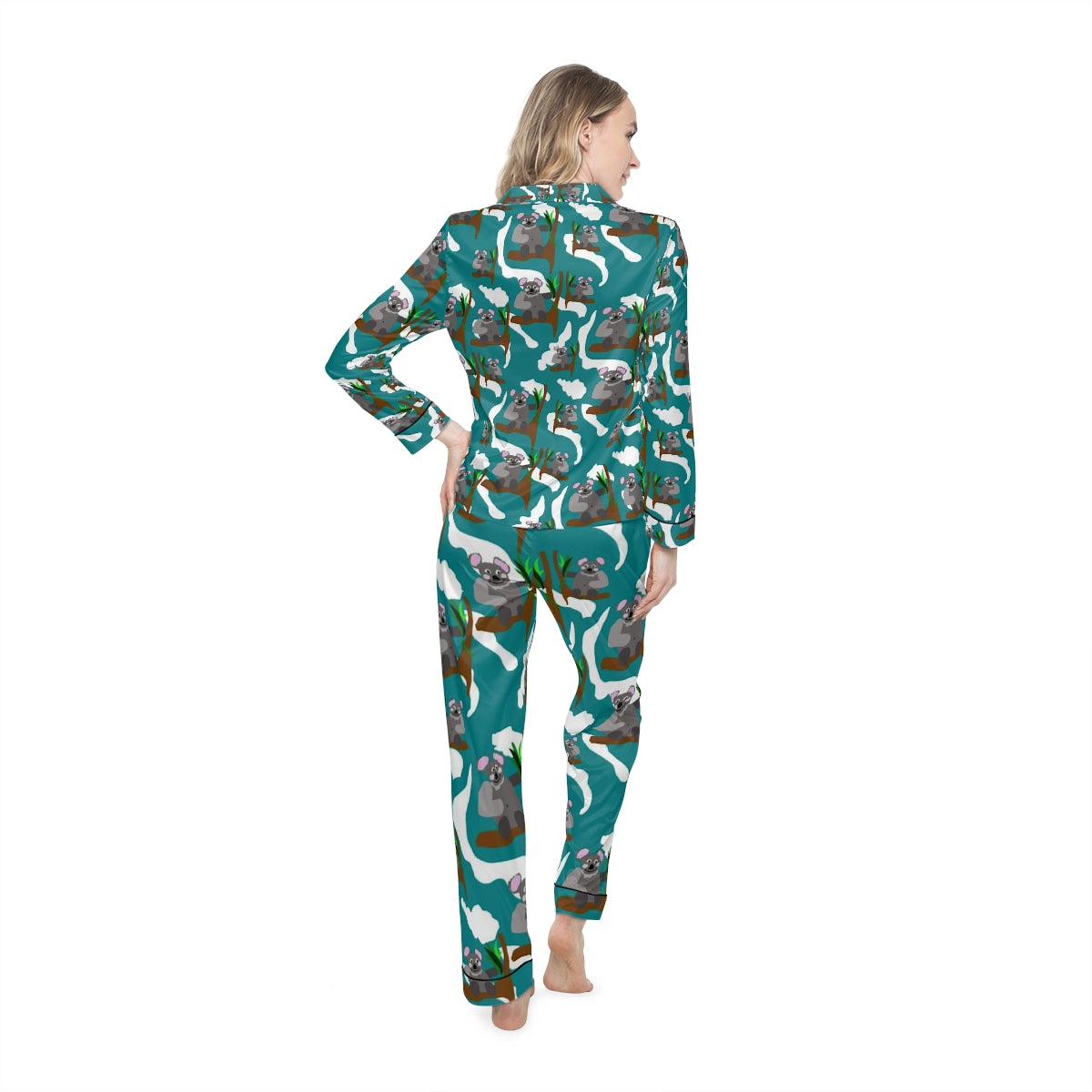 Koala Bears Pattern Women's Satin Pajamas (AOP)